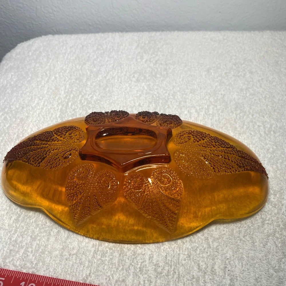 Vintage Anchor Hocking Amber Glass Relish Dish